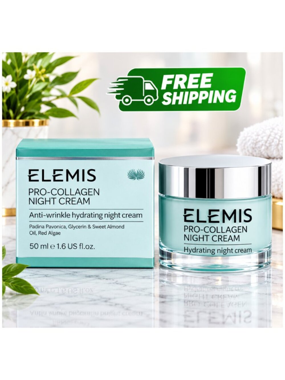 ELEMIS Pro-Collagen Night Cream 50ml Anti-Wrinkle Hydrating Luxury Skincare NIB